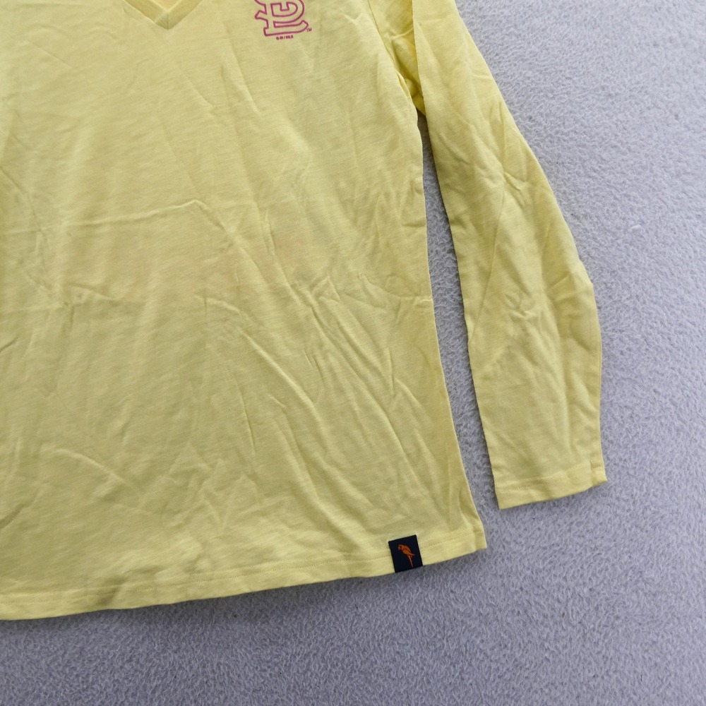Margaritaville Shirt Womens Medium St Louis Cardinals Yellow Long Sleeve Vintage - Picture 4 of 10